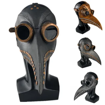 

Funny Medieval Steampunk Plague Doctor Bird Mask Latex Punk Cosplay Masks Beak Props Full Face Anti Dust Safe Breathable Mask