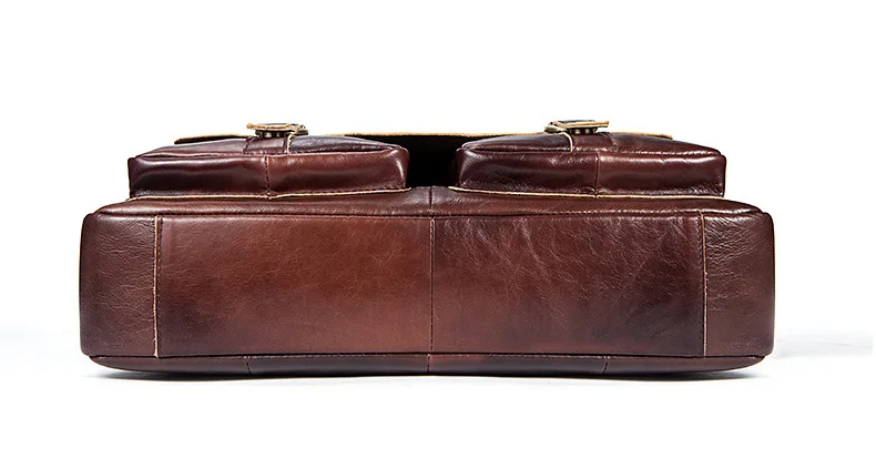New Luxury Cow Genuine Leather Business Men's Briefcase Male Briefcase Shoulder Bag Men Messenger Bag Vintage Tote Computer Bag
