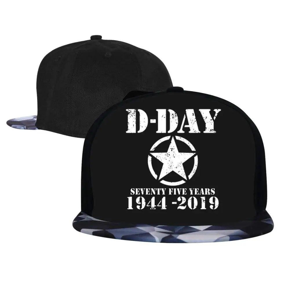 D-Day 75 лет юбилей мужские и женские кепки дальнобойщика, регулируемые хип-хоп Плоские бейсболки