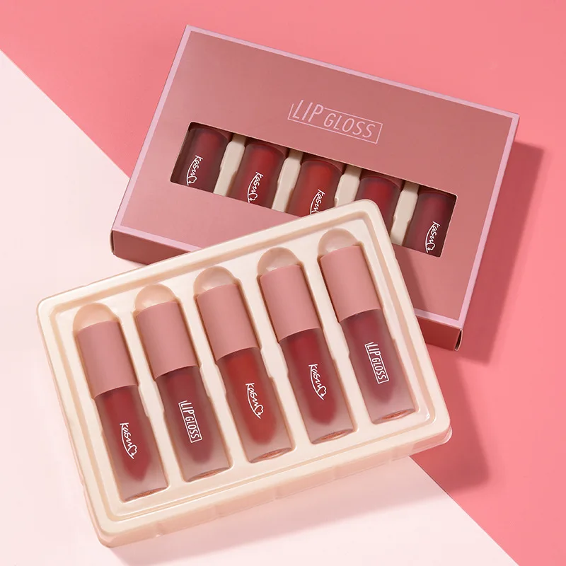 

Matte lip glaze set velvet matte rotten tomato red brown waterproof non-marking lipstick