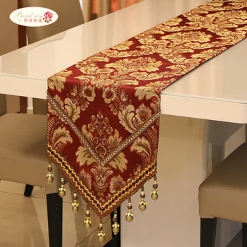 

Proud Rose European Luxury Table Runner with Pendants Top Grade Tea Table Cloth Hotel Decoration Household Table Cloth Decor