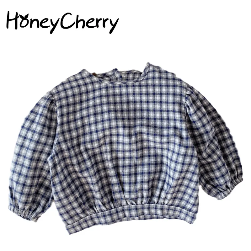 

2020 Children's Autumn baby blouse Girls' Korean-Style Plaid Long-Sleeved Shirt baby girl clothes