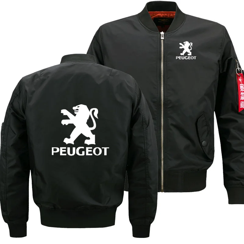 Mens Flying jacket Wintter Warm Slim Fiy Pilot jacket men Peugeot Car Logo Sweatshirt Hip Hop Harajuku Men jacket Male Clothing