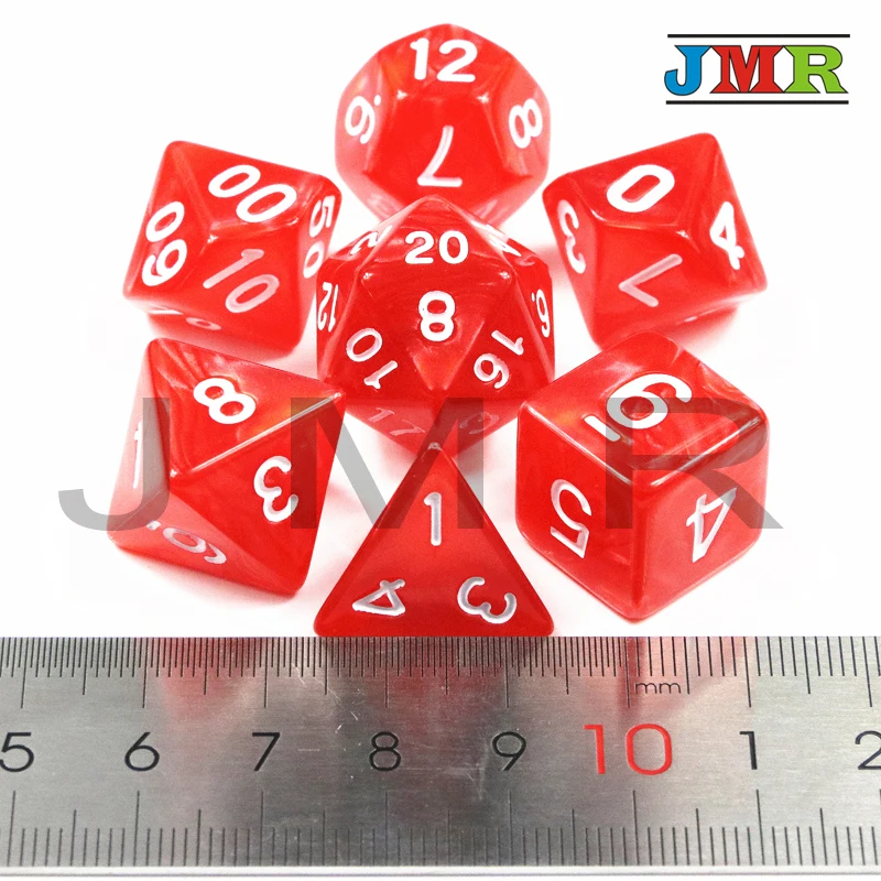 Высокое качество 7 шт набор игральных костей с мраморным эффектом Juegos De Mesa Dados DnD Rpg