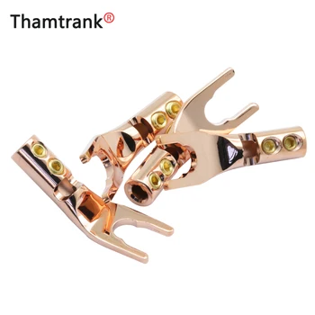 

10pcs Gold-plated Copper Banana Plugs U/Y Type High quality Banana Connector Speaker Wire Connector With double Screw locks