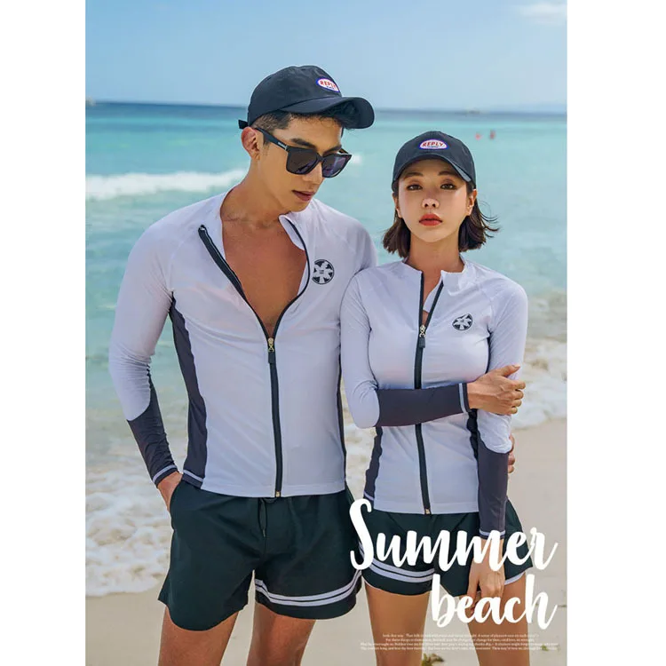 

2019 South Korea Diving Suit Men And Women Split Type Long Sleeve Wetsuit Set Sun-resistant Swimsuit Quick-Dry Couples Jellyfish