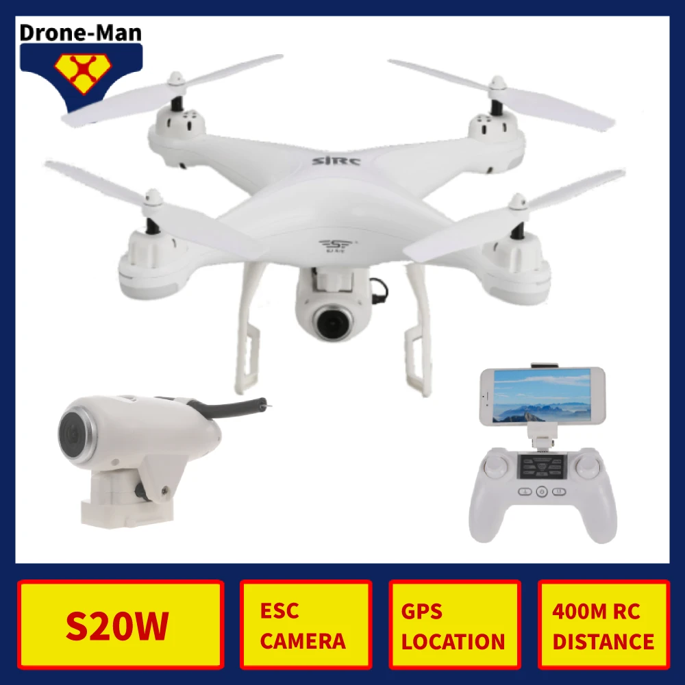 

S20W Professional ESC Wide Angle Camera Drone 1080P GPS WIFI HD FPV RC Quadcopter Dron Aircraft Helicopter Selfie Toys Kid