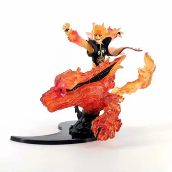 

20cm Animation Naruto Shippuden Kizuna Relation Kurama Mode Naruto Uzumaki Figure Model Toy Figurals