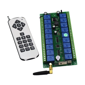 

AC 220V 18CH RF Wireless Remote Control Switch System Transmitter + Receiver + antenna Jog Self-lock Inter-lock