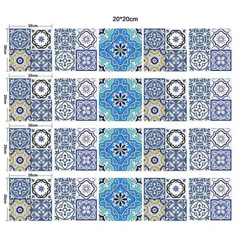 

20pc Gray Hard Tiles Floor Wall Stickers Kitchen Bathroom Tables Decoration Wallpaper Peel & Stick Shiny Surface Art Mural