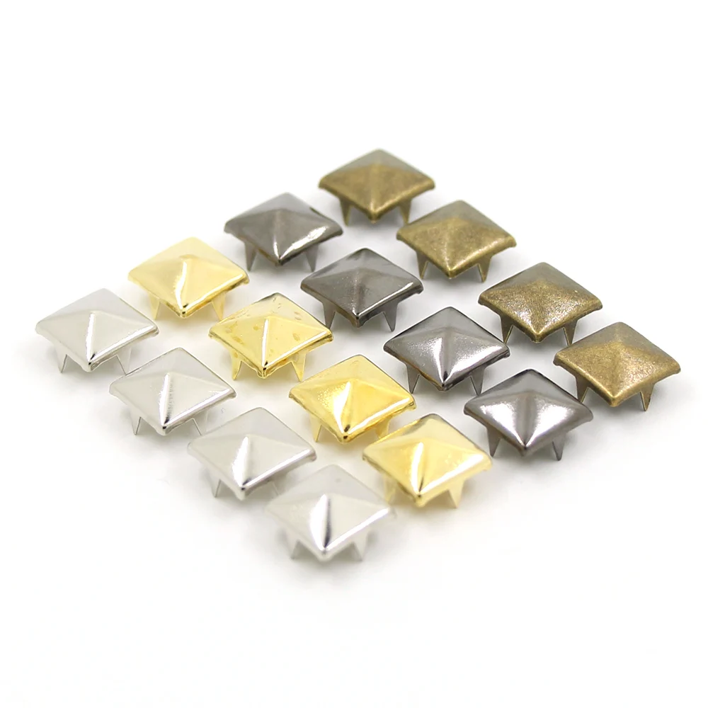 100 Rivetti Quadrati 4 Artigli In Argento 10mm - Per Pelletteria, Scarpe, Borse E Abbigliamento - Foto 7