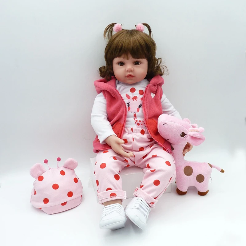 19 ''Кукла реборн 46 см мягкий силиконовый reborn bebe boncas Реалистичная игрушка девочка Рождество подарок на день рождения игрушка