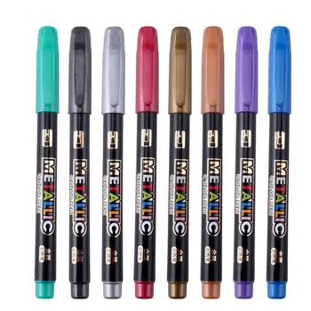 

8Color Metallic Scrapbook Craft Pen Paint Pen Marker Pen High Quality Writing Tool Gifts Album Permanent Non-Toxic Art
