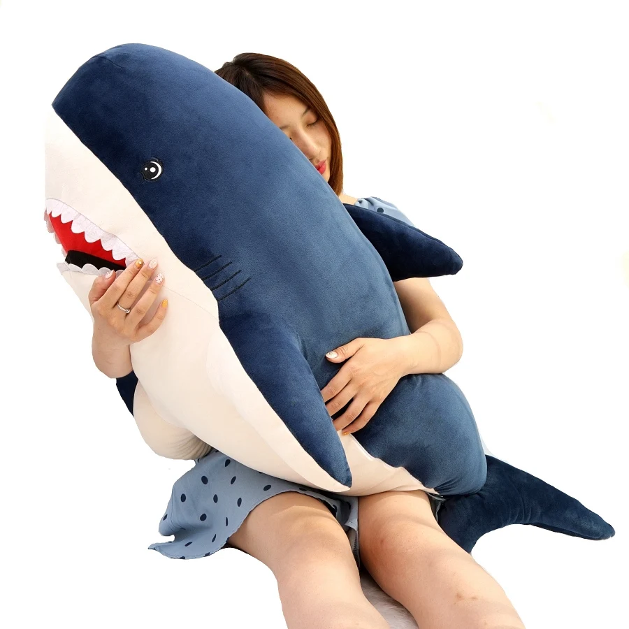 

80CM Big Size Funny Soft Bite Shark Plush Toy Soft Pillow Appease Cushion Birthday Gift For Children Kids Doll Stuffed Animal Brinquedos