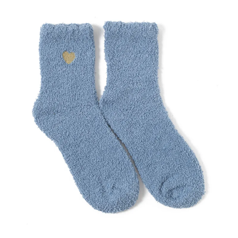 Jerrinut женские зимние теплые шерстяные носки милые коралловые бархатные пушистые носки Kawaii повседневные одноцветные домашние носки-тапочки 1 пара