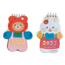 

2022 Cute Cartoon Calendar Kawaii Rabbit Bear Desktop Paper Mini Calendar Daily Scheduler Table Planner Yearly Agenda Organizer