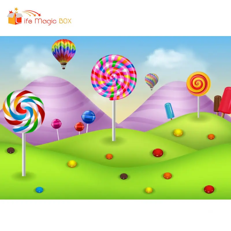 

LIFE MAGIC BOX Photophones for Photos Candyland Big Lollipop Photography Backdrops Photo Background