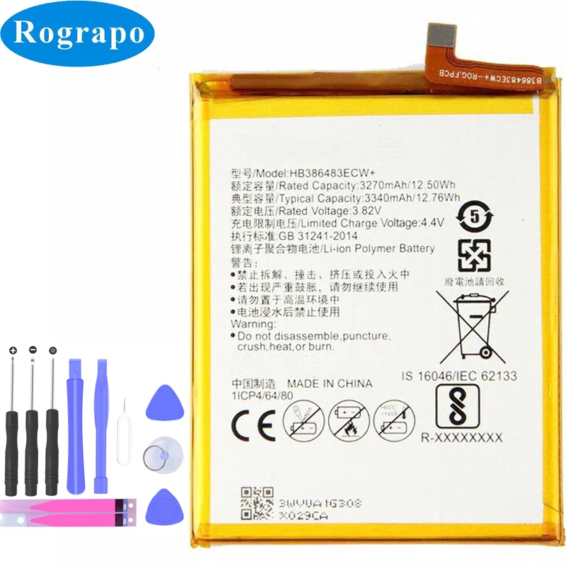 

New 3340mAh HB386483ECW+ Replacement Battery For Huawei Honor 6X G9 plus Maimang 5 Batterie Original Mobile Phone