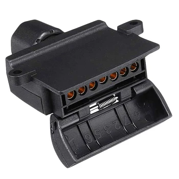 

12V Trailer Socket Plug 7 Pin Flat Male+7 Pin Plug Flat Female For Rv Truck