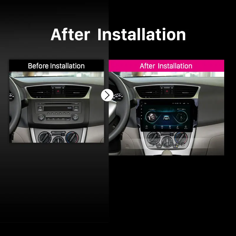 Perfect Seicane 10.1" Android 8.1 Touch Screen radio Bluetooth GPS Navigation system For 2012-2016 NISSAN SYLPHY Steering Wheel Control 3