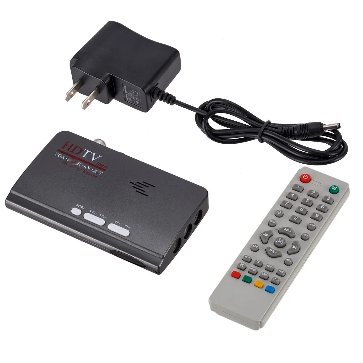 DVB-T DVB-T2 TV Tuner Receiver DVB T/T2 Box VGA AV CVBS 1080P HDMI-compatible digital Satellite receiver With Remote Control | Электроника
