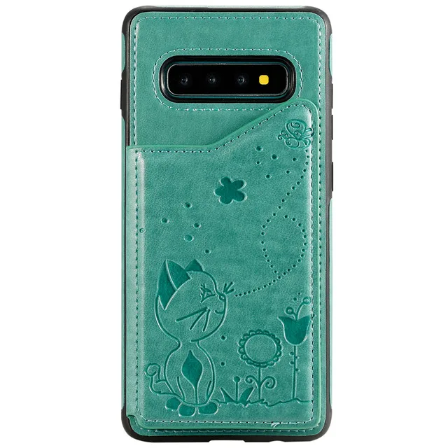 Ретро из искусственной кожи чехол для samsung S8 S9 S10 Plus 3 слота для карт держатель чехол для samsung Note 8 9 10 A50 задняя крышка Капа - Цвет: LVMAO