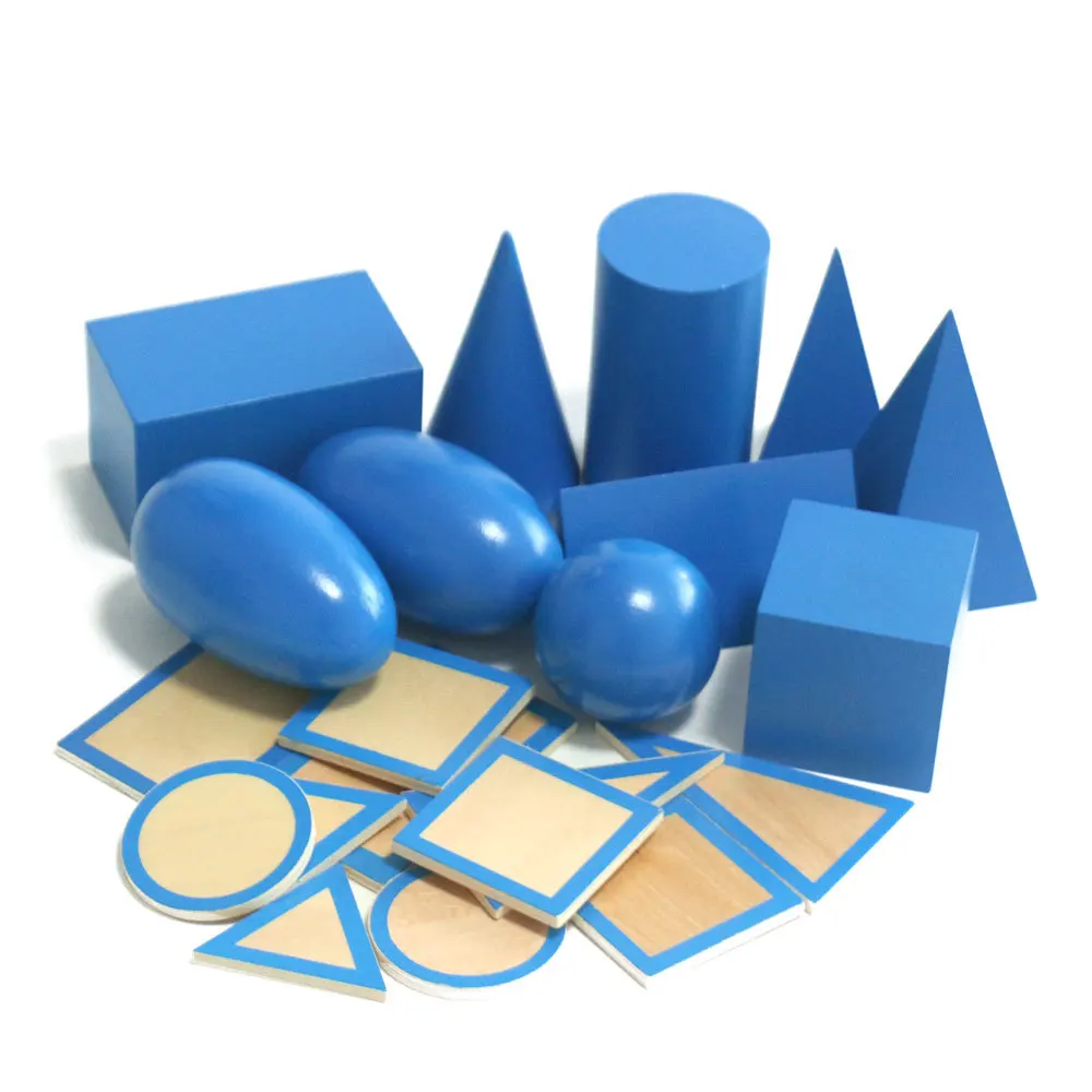 モンテッソーリ教材幾何学的なステレオグループ幼児期教育玩具子供の学習おもちゃ