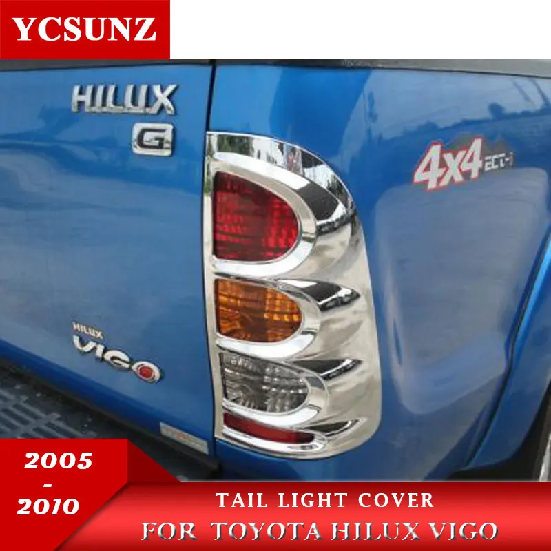 ABS Хром задние фонари крышка полоски Накладка для Toyota Hilux Vigo 2005 2006 2007 2008 2009 2010 |