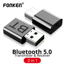 FONKEN Bluetooth 5,0 адаптер 2в1 передатчик приемник Мини беспроводной USB Donggle адаптер 3,5 мм Музыка AUX аудио усилитель сигнала
