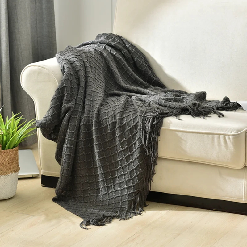 

Вязаное одеяло в скандинавском стиле, 2022 х230 см