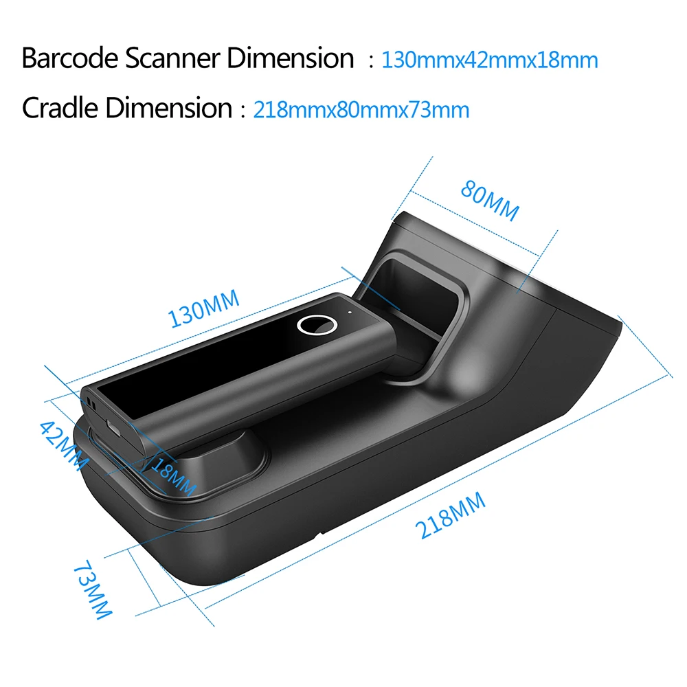  1D 2D Portable Bluetooth Wireless Barcode ScannerQR Code Reader BluetoothRead Screen Code for Mobil