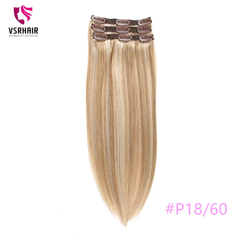 p1860 VSR машина Remy волосы для наращивания человеческие волосы для наращивания на заколках легко сделать стиль 3 шт 50 см 55 см волосы для наращивания на заколках - Цвет: p1860