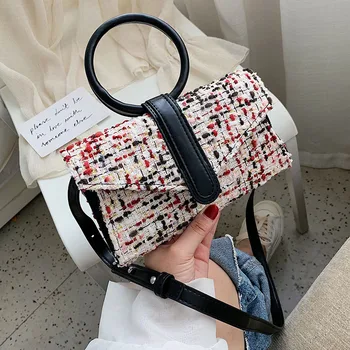 

PU Leather Mini Messenger Shoulder Bags For Women 2019 Fall Round Handle Handbags and Purses Lady Crossbody Bag