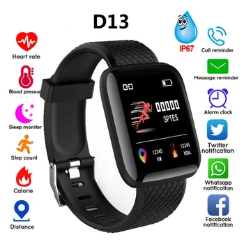 

D13 Smart Watches 116 Plus Heart Rate Blood Pressure Smartwatch Fitness Tracker Sport Band Bracelet Waterproof Smart Wristband