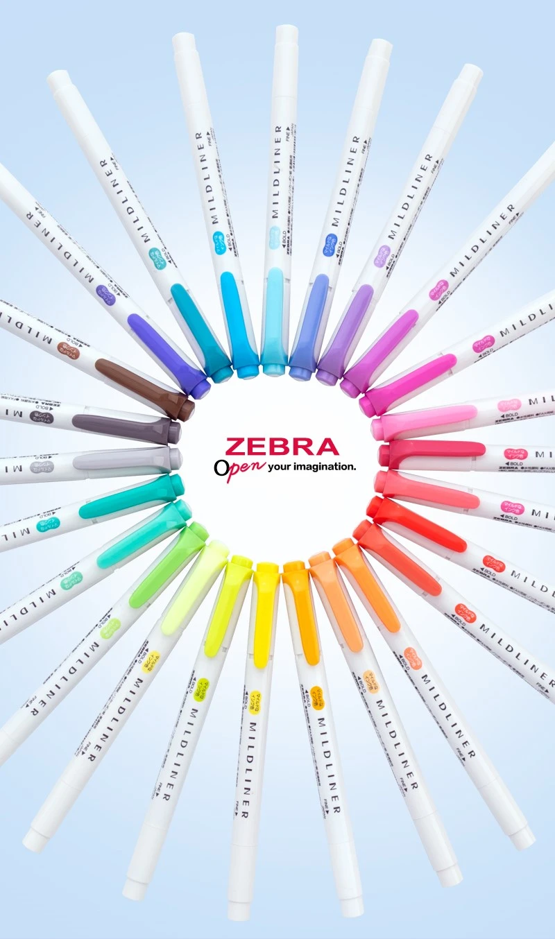 3 шт. или 5 шт./компл. Zebra Mildliner цветные японские Канцтовары двойная головка
