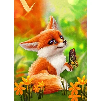

Full Round 5D Diy Diamond Painting "Animal Fox" Embroidery Cross Stitch 5D Home Decor Gift