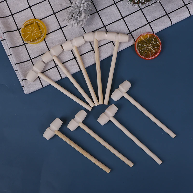 

Mini 10 Pieces Wooden Hammer Balls Toy Pounder Replacement Wood Mallets Baby