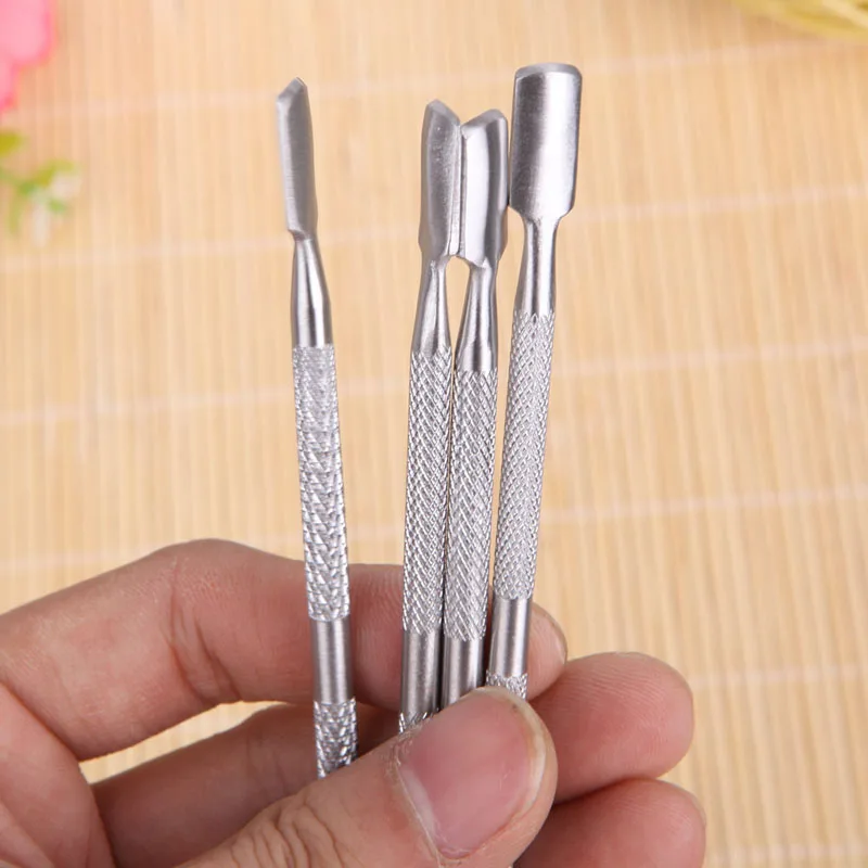 4 шт нержавеющая сталь прочный ногтей кутикулы Ложка-толкатель средство для снятия маникюра, педикюра инструмент