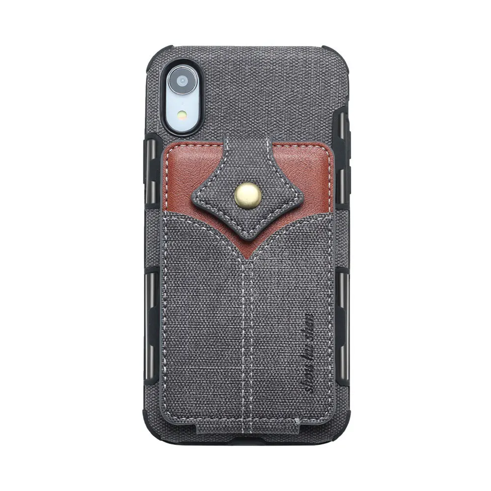 Дизайнерские чехлы для телефонов, чехол s для iPhone 6, 7, 8 Plus, 11 карт, бумажник, джинсовая текстура, флип-чехол для iPhone 11 Pro, XR X Max, чехол для сотового телефона - Цвет: Black