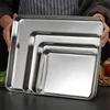 Rectangle Thicken Stainless Steel Food Storage Tray Steamed Sausage  Plates Fruit Baking Pastry Pans Kitchen Bread Loaf Dishes 1