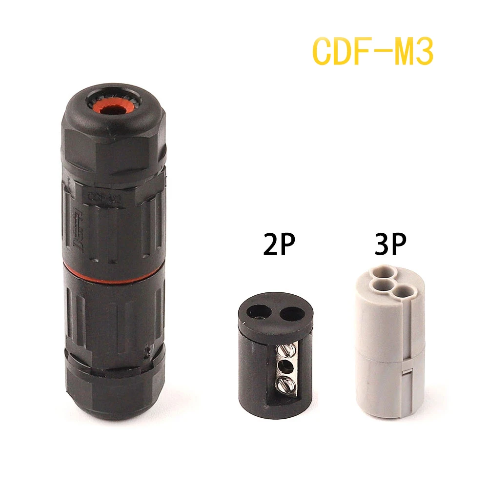 IP68 Waterproof  Wire Connector Industrial Electrical Cable 2/3 Pin Outdoor Plug Socket Waterproof Straight Connector Quick Scre