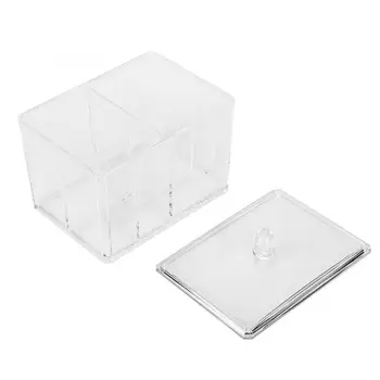 

Nail Chart 14x10x13cm Transparent Storage Box Organizer for Cotton Swabs Cotton Pad Nail Display