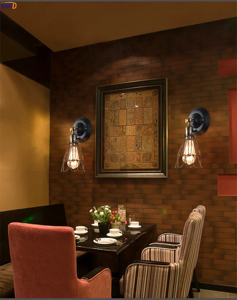 Vintage Loft Wall Lamps Iron Industrial Wall Lights Bedroom Bedside Light Wandlamp Fixtures For Home Decoration Restaurant Bar (2)