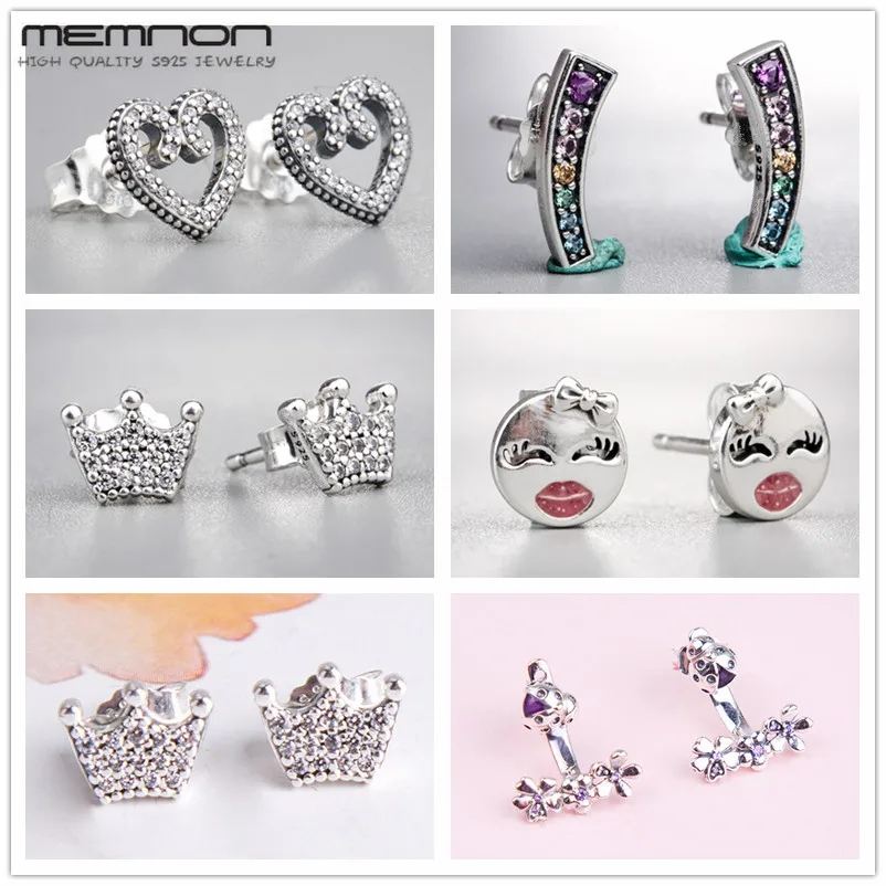 Memnon новые весенние серьги гвоздики в форме сердца с короной Разноцветные для
