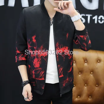 

Winter plus velvet padded men's jacket Han Chao youth slim warm jacket student stand collar baseball uniform