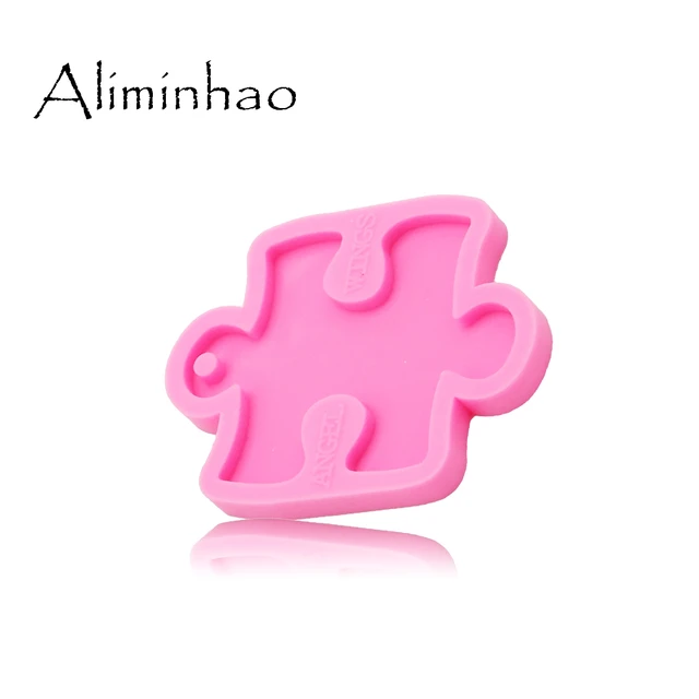 Dy0135 Fényes Puzzle Szilikon Formák Diy Epoxi Gyanta Asztal Penész Szilícium Kézműves Egyedi Kulcstartó - Image 3