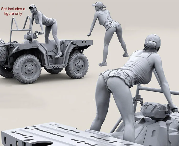 1/35 девушка (не включает ATV) каучуковая фигурка строительный комплект|Наборы для