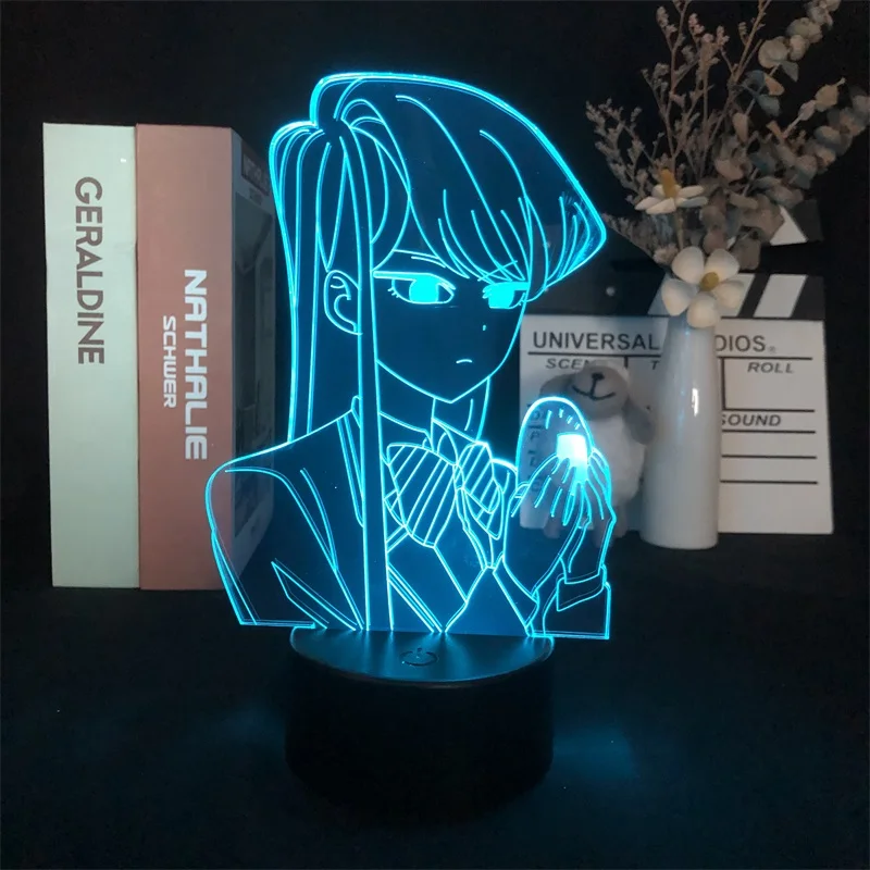 

Komi Cant Communicate Shoko Komi Anime Manga 3D Night Light for Bedroom Decor Cute Birthday Color Gift LED Lamp Kid Present