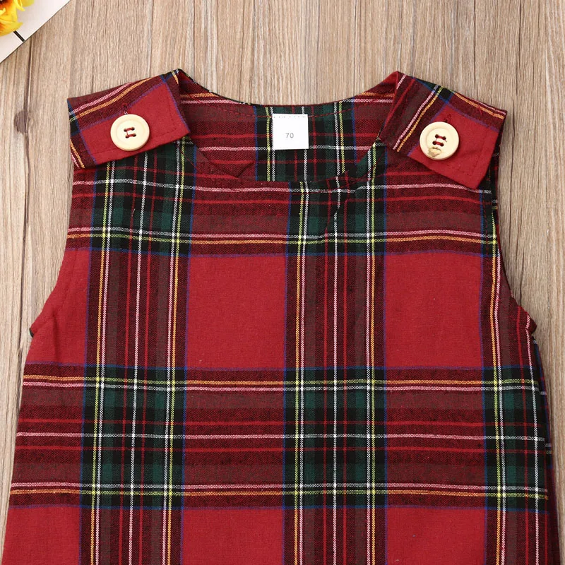 Focusnorm/одинаковые рождественские комбинезоны для девочек; платье-комбинезон без рукавов; мягкая хлопковая одежда