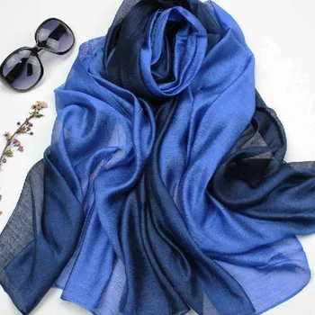

KMS Autumn and winter new silk gradation color silk scarf silk cotton long scarf shawl dual-use female spring and autumn shawl